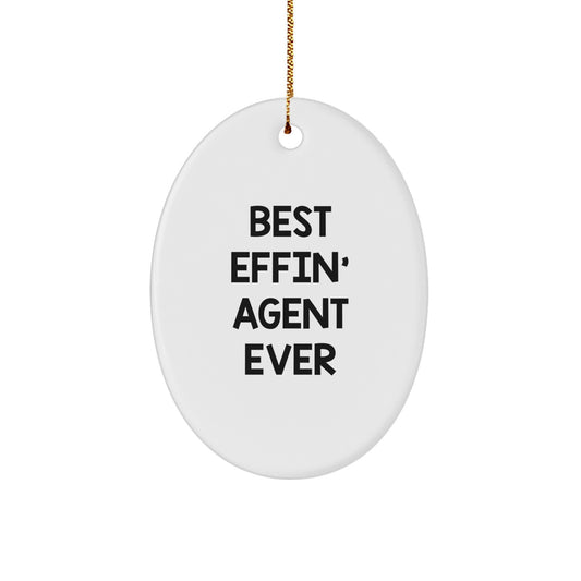 Funny Agent Gifts for Agent, Oval Ornament Agent, Christmas Unique Agent Decor - Image 1