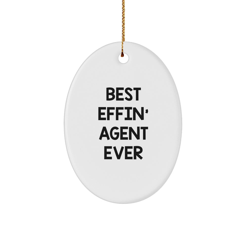 Funny Agent Gifts for Agent, Oval Ornament Agent, Christmas Unique Agent Decor - Image 1