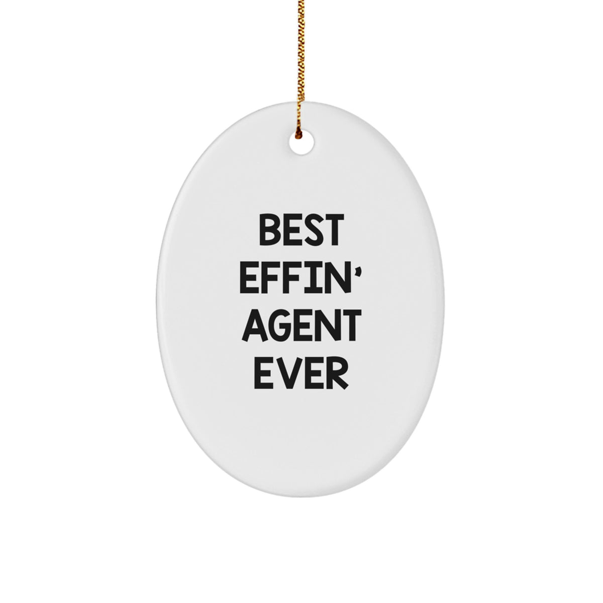 Funny Agent Gifts for Agent, Oval Ornament Agent, Christmas Unique Agent Decor - Image 1