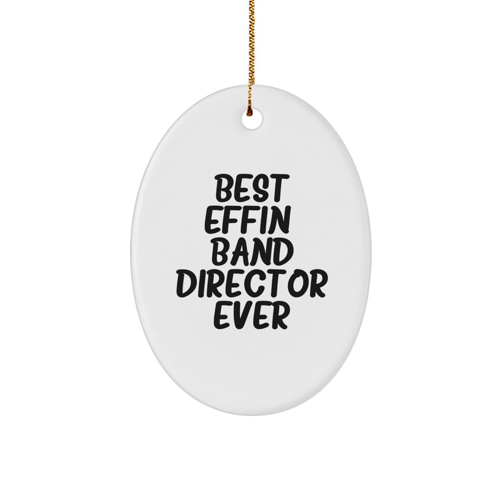 Funny Christmas Unique Gifts from Men to Band Director Oval Ornament Best Effin' Ever - Image 1