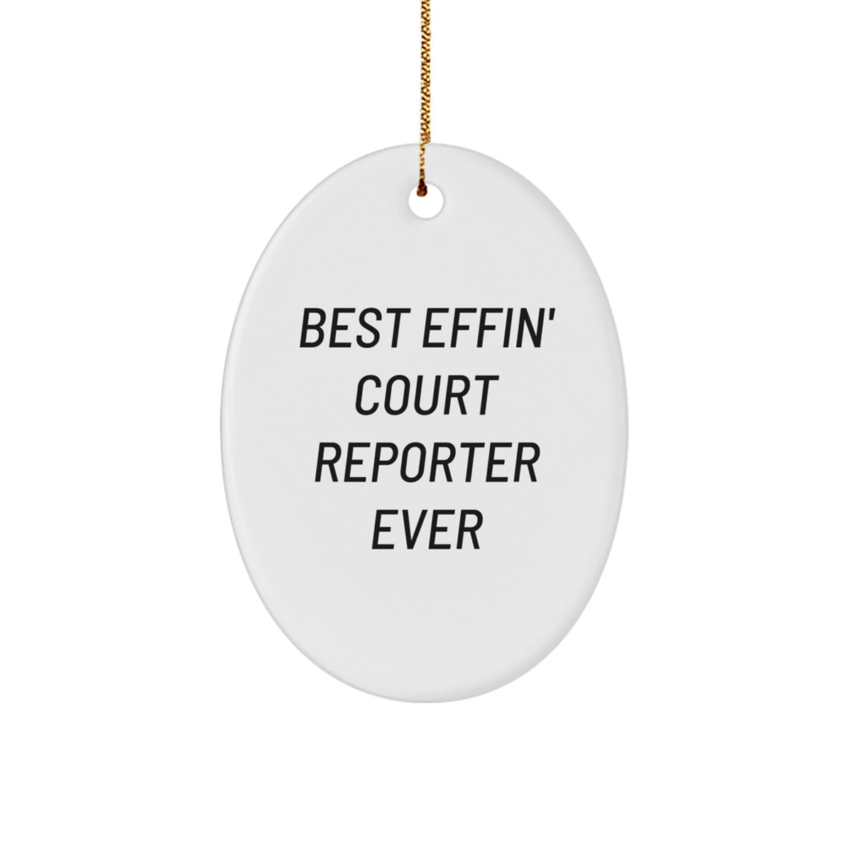 Funny Court Reporter Gifts for Men, Court Reporter Oval Ornament for Christmas Unique Gifts from Friends - Image 1