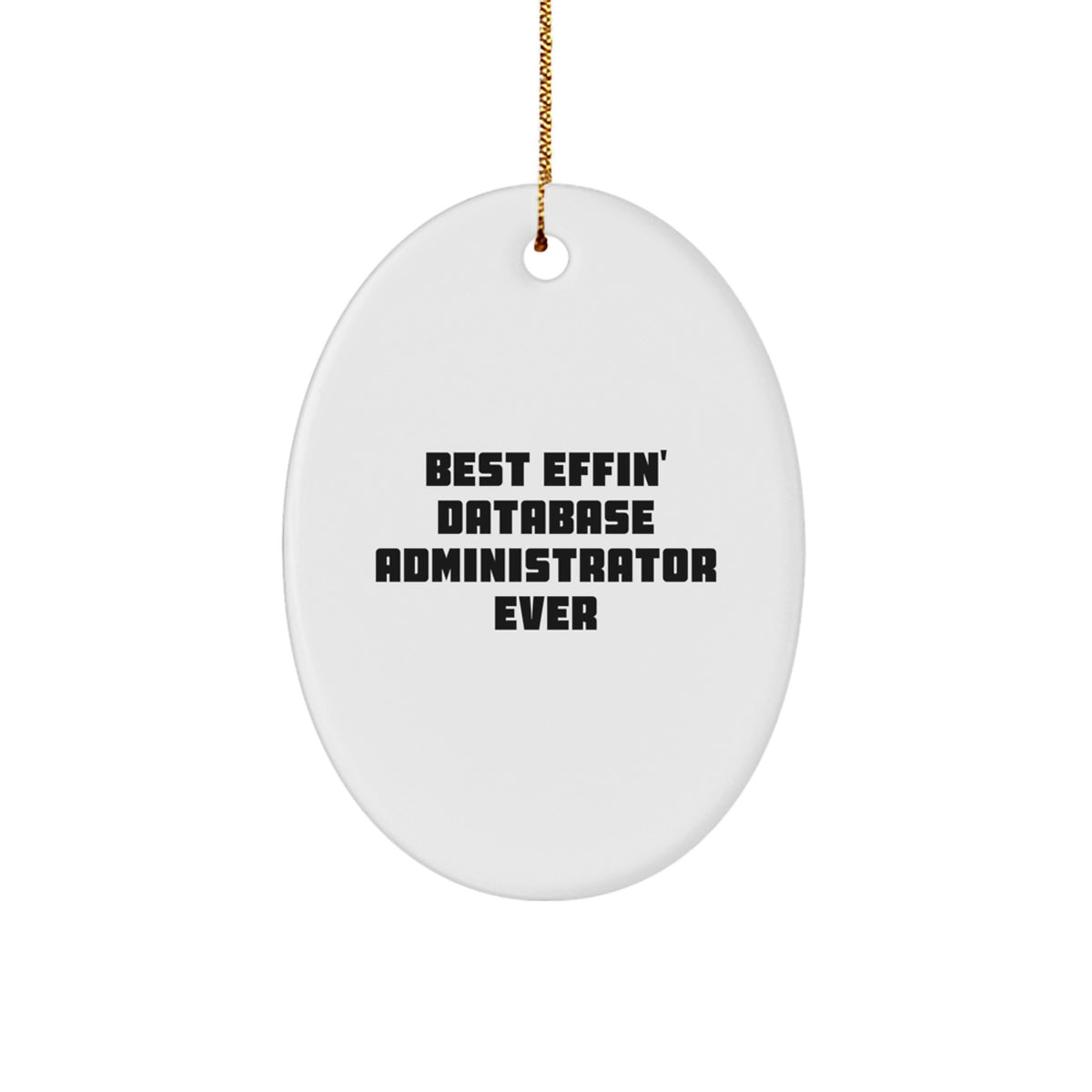 Funny Database Administrator Gifts, Best Effin' Oval Ornaments for Christmas, Unique Office Decor - Image 1