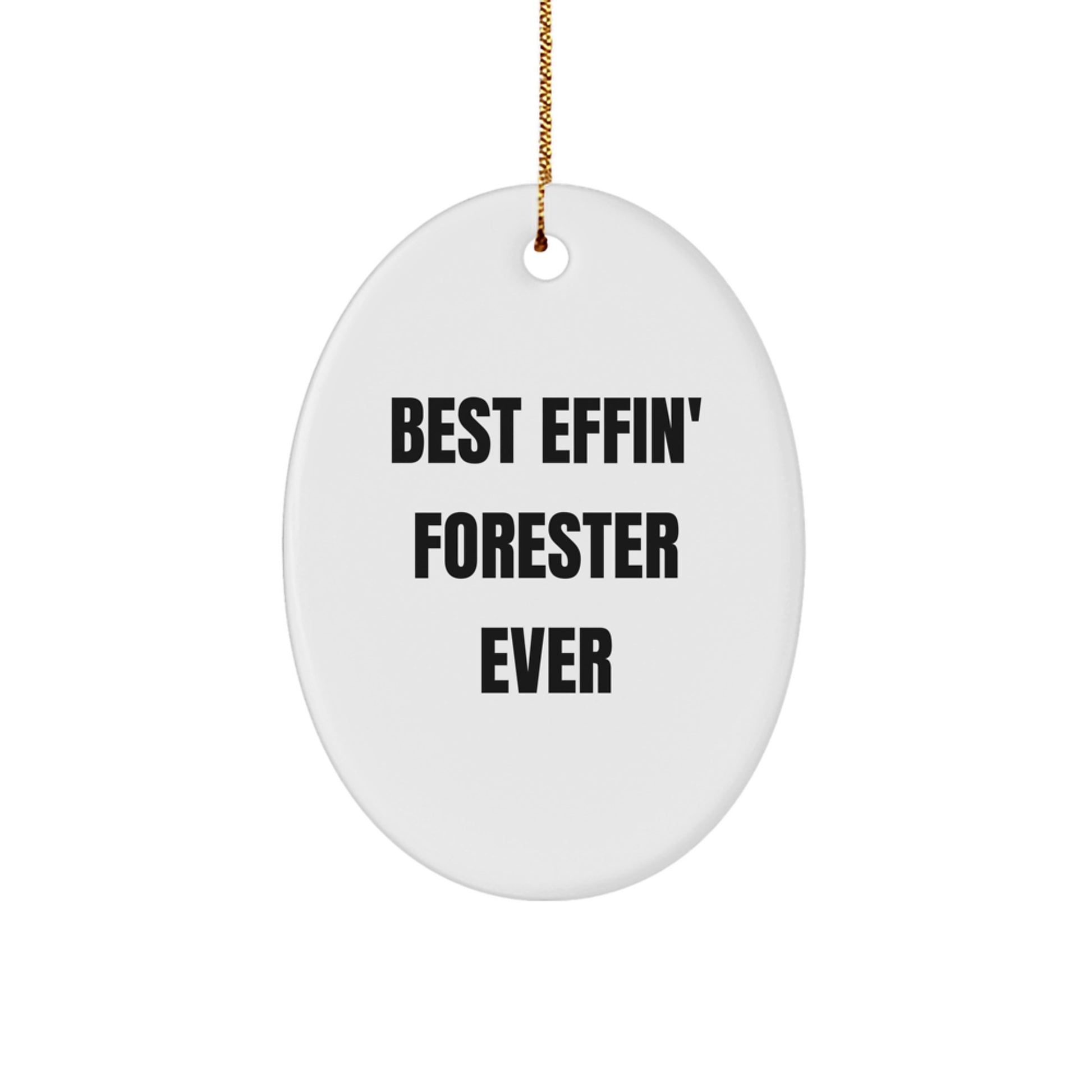Funny Forester Oval Ornament Gifts for Men from Friends or Family - Best Effin' Forester Ever Christmas Unique Gifts - Image 1