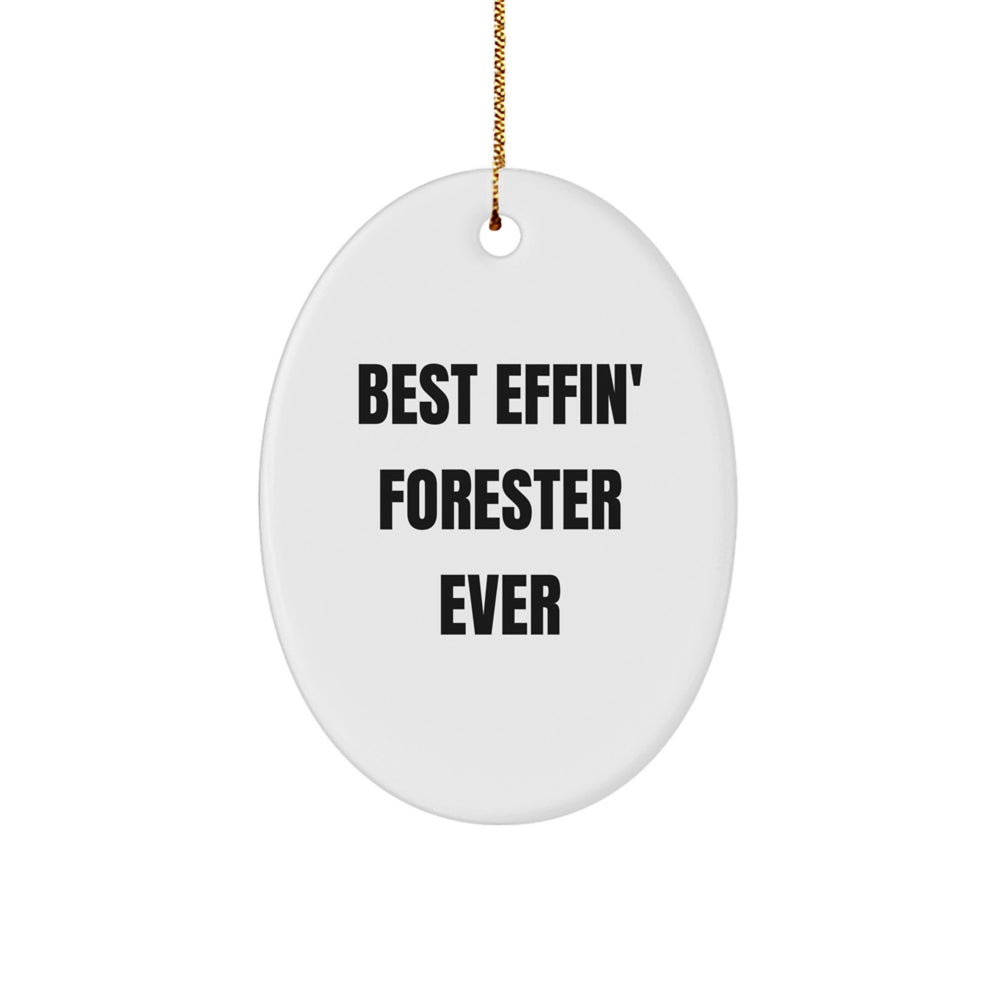 Funny Forester Oval Ornament Gifts for Men from Friends or Family - Best Effin' Forester Ever Christmas Unique Gifts - Image 1