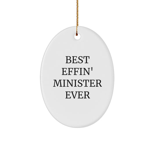 Funny Minister Oval Ornament Gifts from Men to Minister Friends for Christmas - Image 1