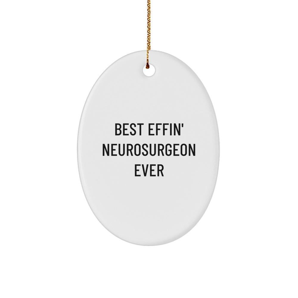 Funny Neurosurgeon Gifts from Men to Family - Best Effin' Neurosurgeon Ever Oval Ornament Christmas Unique - Image 1