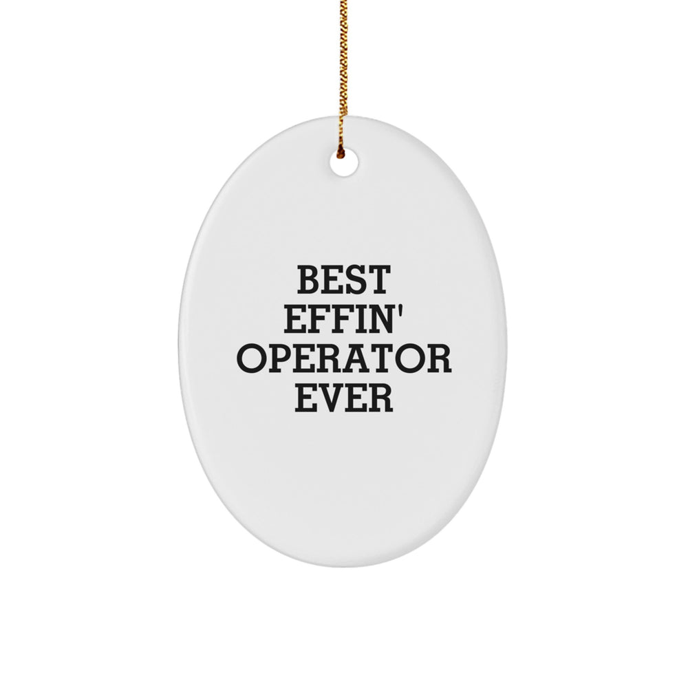 Unique Funny Operator Gifts from Best Effin' Operator Ever for Christmas, Oval Ornament, Best Operator Ever, Operator Gifts for Operator - Image 1