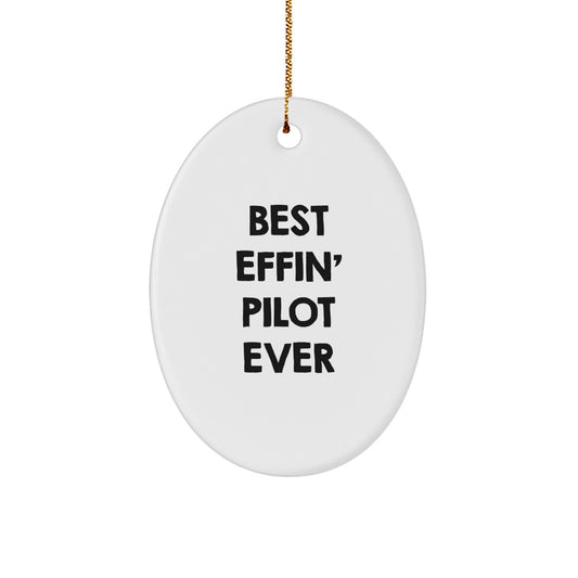 Funny Pilot Oval Ornament Gifts from Men to Pilots for Christmas Unique Presents - Image 1