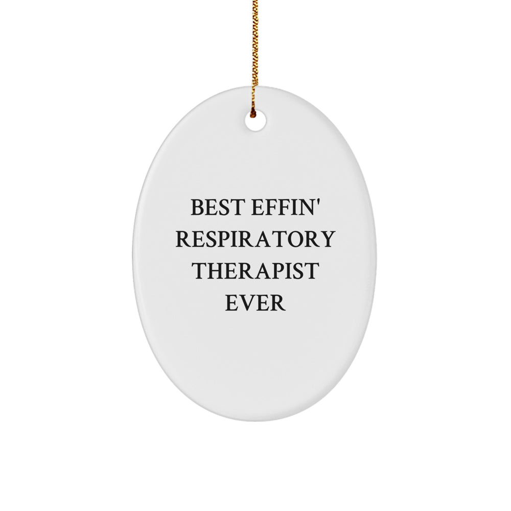 Funny Respiratory Therapist Gifts from Men to Family - Oval Ornament for Christmas Unique Present - Image 1