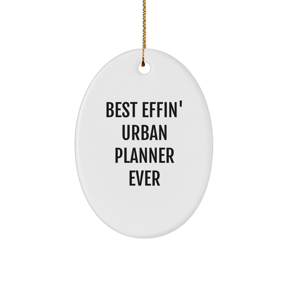 Funny Urban Planner Gifts for Men, Oval Ornament, Best Effin' Urban Planner Ever, Christmas Unique Gifts from Family - Image 1