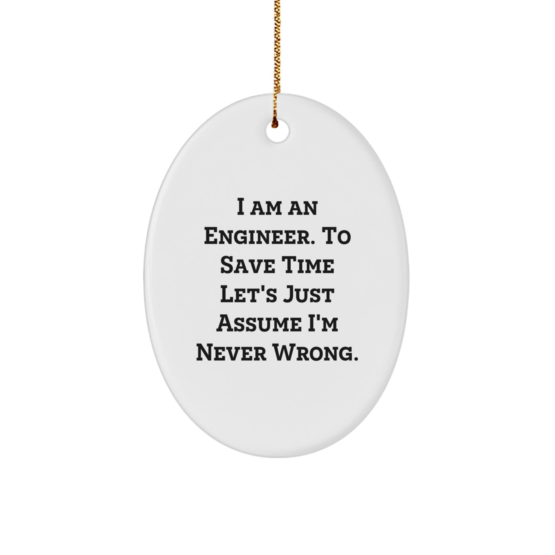 Funny Engineer Oval Ornament for Men, Unique Christmas Unique Gifts from Family Friends to Coworkers, Perfect Decor for Home Office - Image 1