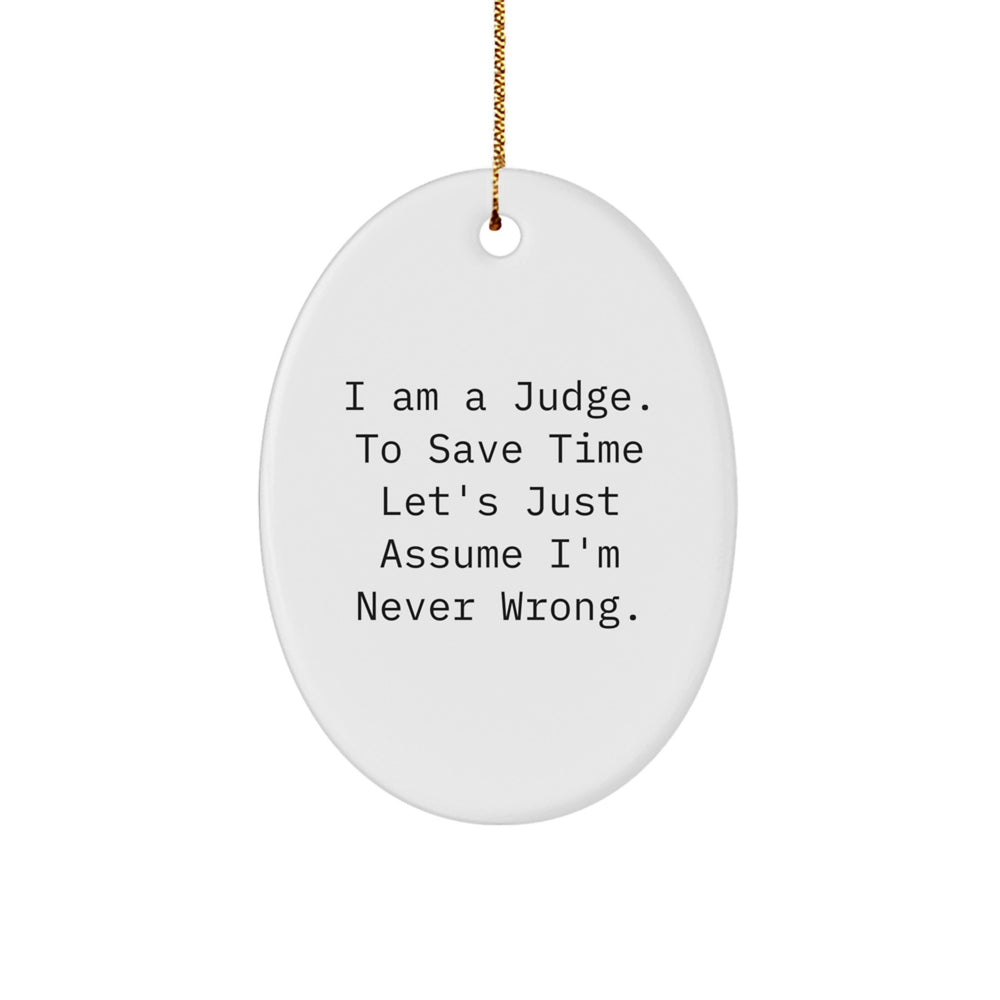 Funny Judge Oval Ornament Gifts from Men to Women Coworkers Family Friends for Christmas Unique - Image 1