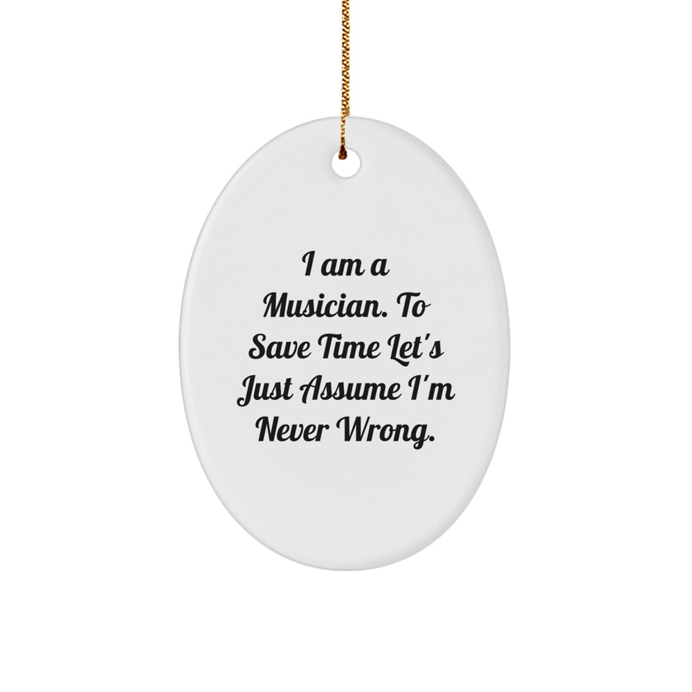 Funny Musician Oval Ornaments Gifts for Men, Women, Friends, and Family - Gifts from Loved Ones to Encourage the Musician in Your Life. - Image 1
