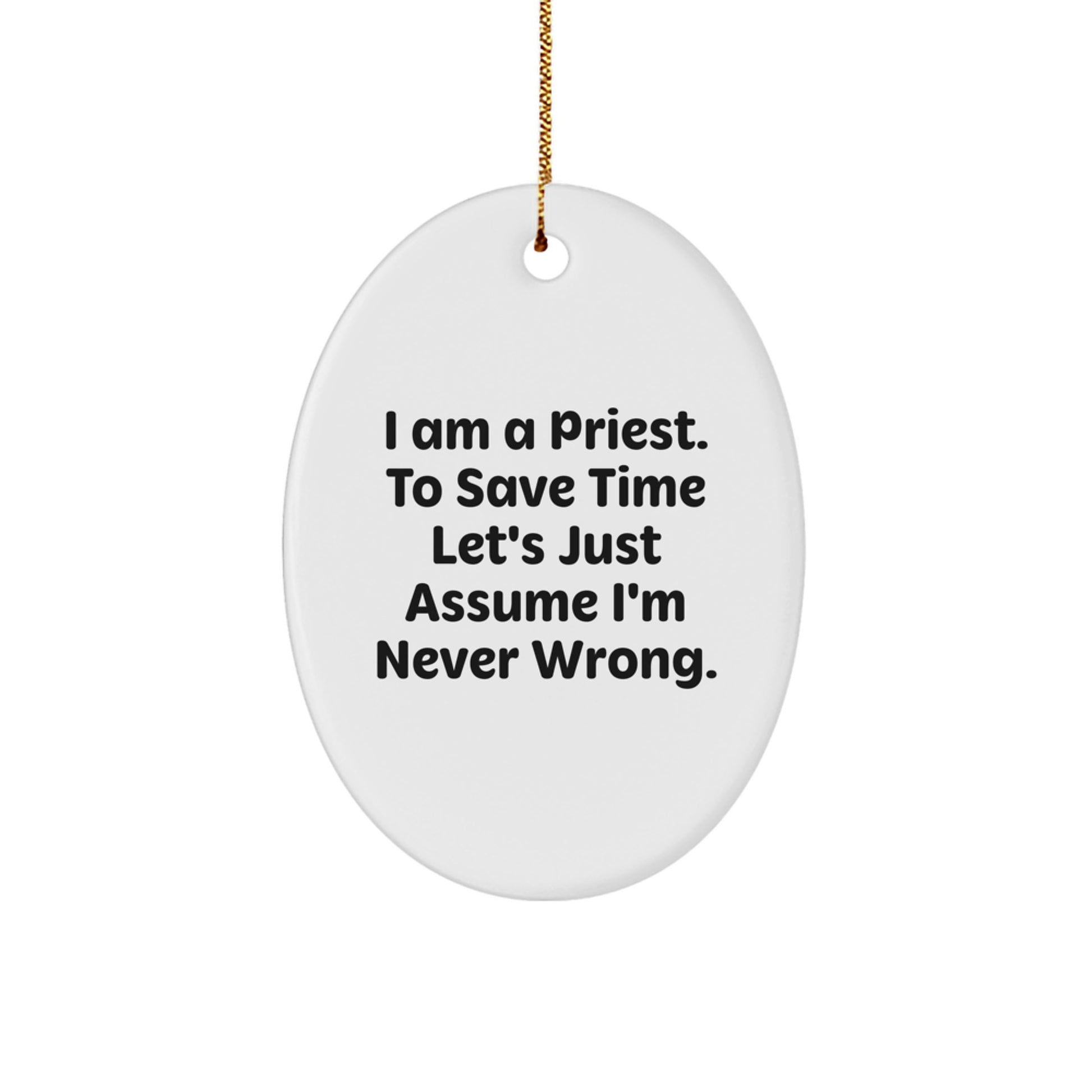 Funny Oval Priest Ornament Gifts from Family for Priest Men - Image 1