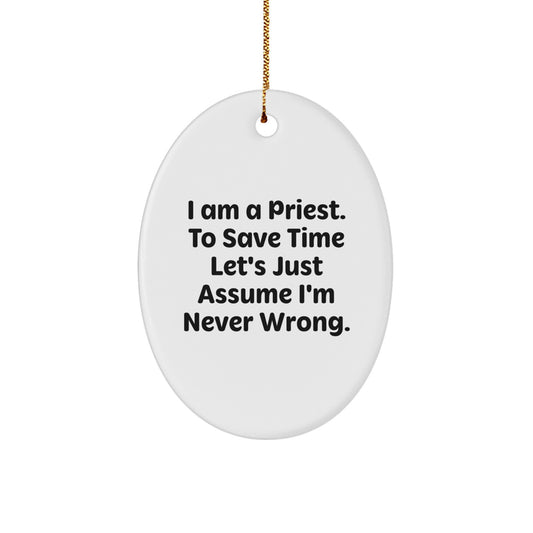 Funny Oval Priest Ornament Gifts from Family for Priest Men - Image 1