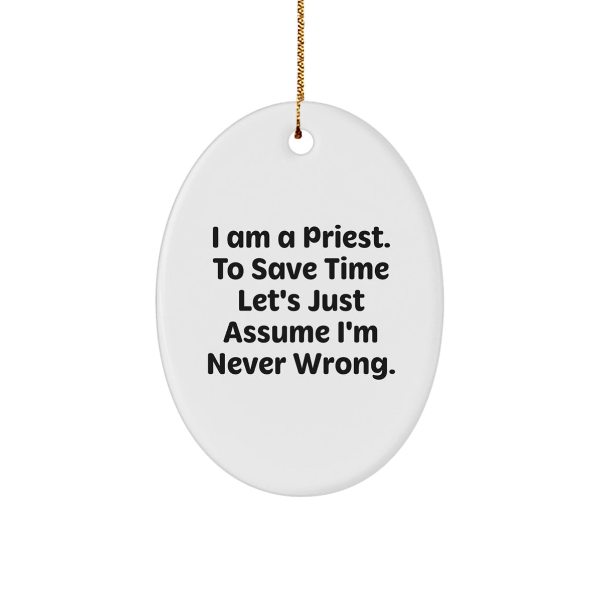 Funny Oval Priest Ornament Gifts from Family for Priest Men - Image 1