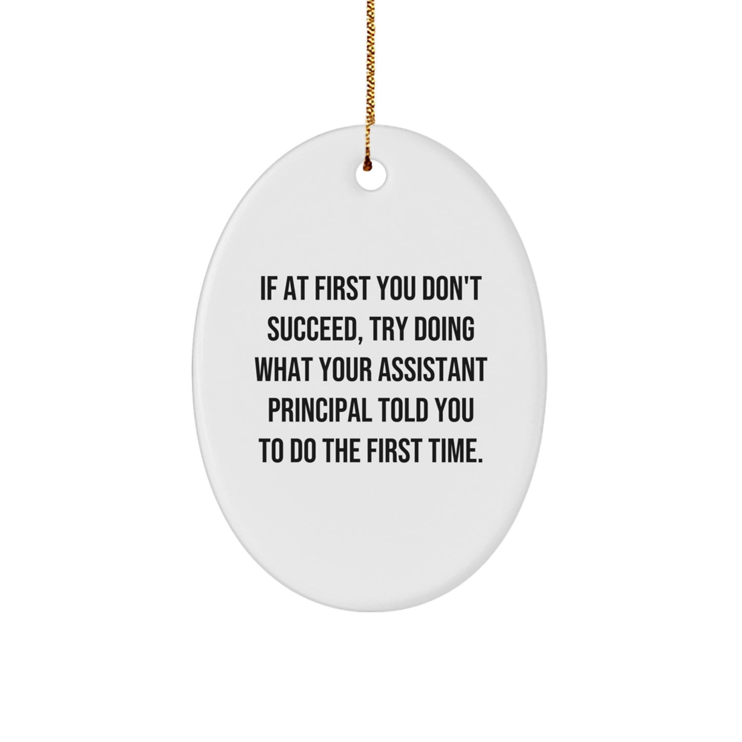 Funny Assistant Principal Gifts for Christmas - Oval Ornament with Inspirational Quote, Gifts from Friends and Family to Assistant Principal, Oval Shaped Decorations - Image 1