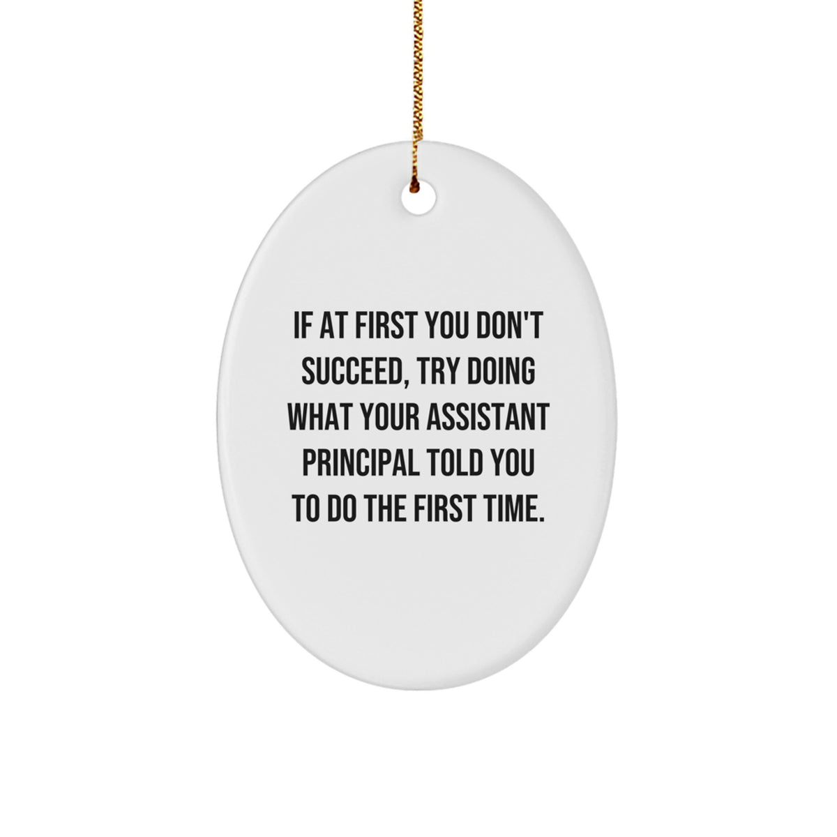Funny Assistant Principal Gifts for Christmas - Oval Ornament with Inspirational Quote, Gifts from Friends and Family to Assistant Principal, Oval Shaped Decorations - Image 1
