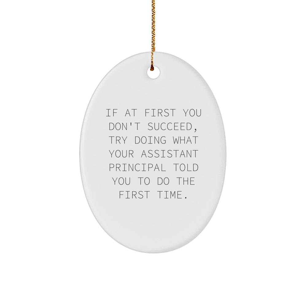 Funny Assistant Principal Gifts for Men - Oval Ornament, Gift from Friends, Christmas Unique Gifts, Inspirational Quote - Image 1