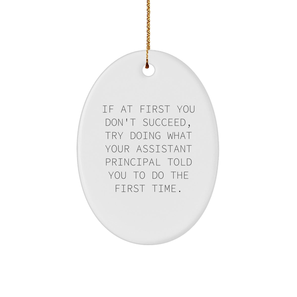 Funny Assistant Principal Gifts for Men - Oval Ornament, Gift from Friends, Christmas Unique Gifts, Inspirational Quote - Image 1