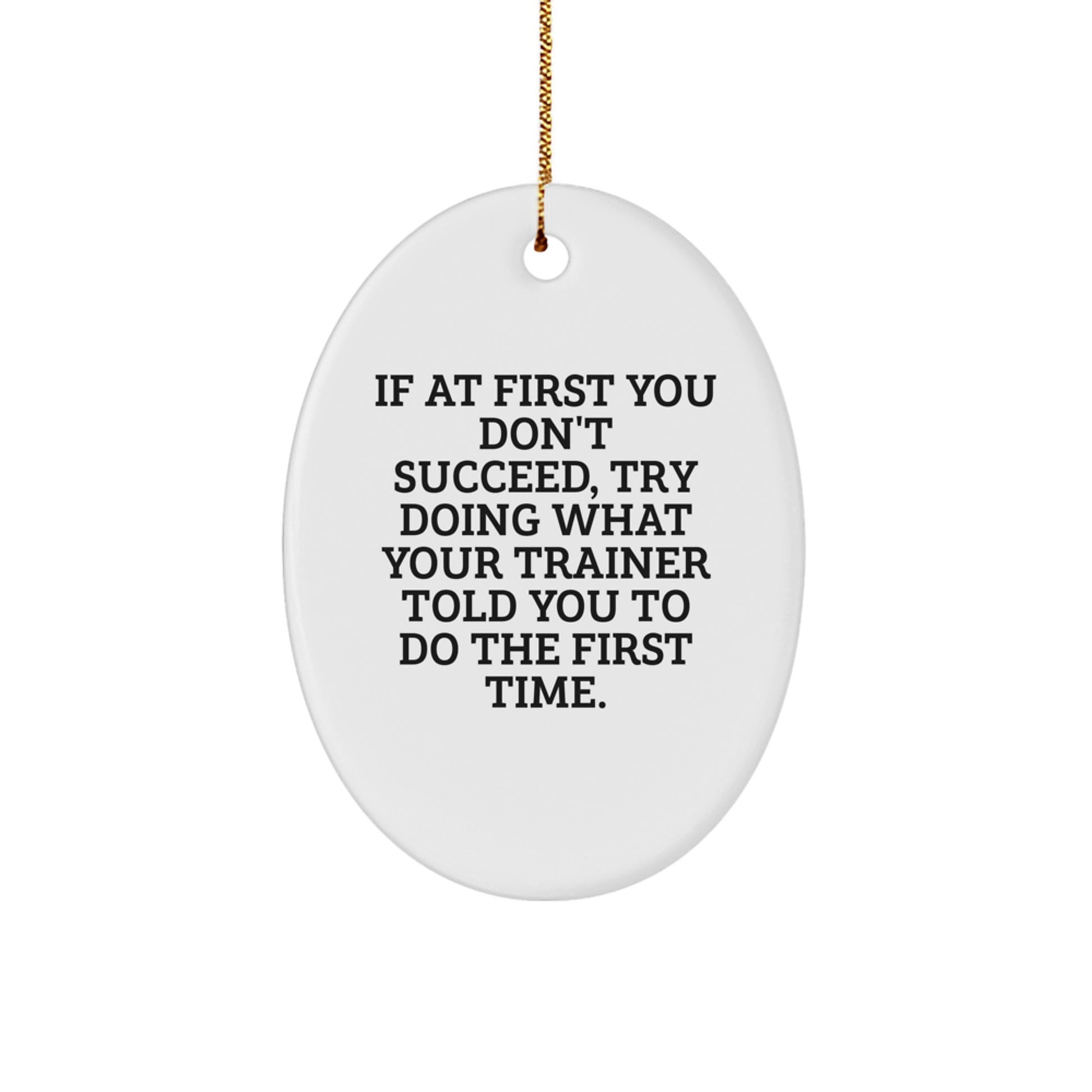 Funny Trainer Gift Oval Ornament - Christmas Unique Gifts from Men to Trainer Friends - Image 1