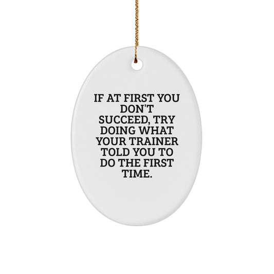 Funny Trainer Gift Oval Ornament - Christmas Unique Gifts from Men to Trainer Friends - Image 1