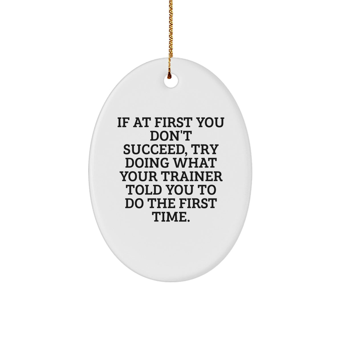 Funny Trainer Gift Oval Ornament - Christmas Unique Gifts from Men to Trainer Friends - Image 1