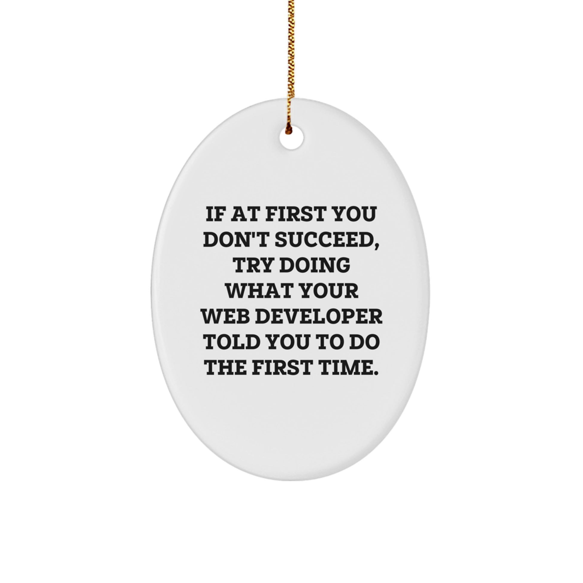 Funny Web Developer Oval Ornament Gifts from Coworkers for Web Developers at Christmas Unique - Image 1