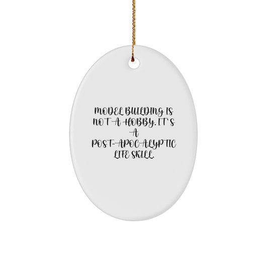 Funny Model Building Oval Ornament Gifts from Men to Friends and Family for Christmas Unique Decorations - Image 1