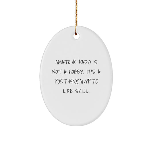 Funny Amateur Radio Oval Ornament Gifts from Friends or Family for Christmas Unique Decorations - Image 1