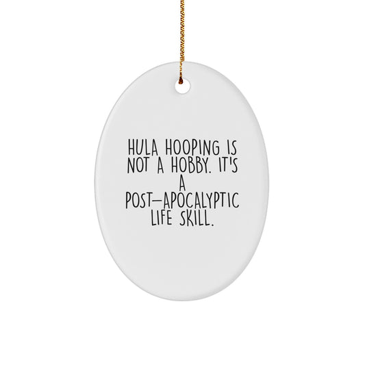 Hula Hooping Gifts for Men - Funny Oval Ornament for Christmas Unique Gifts from Friends to Hula Hooping Enthusiasts - Image 1