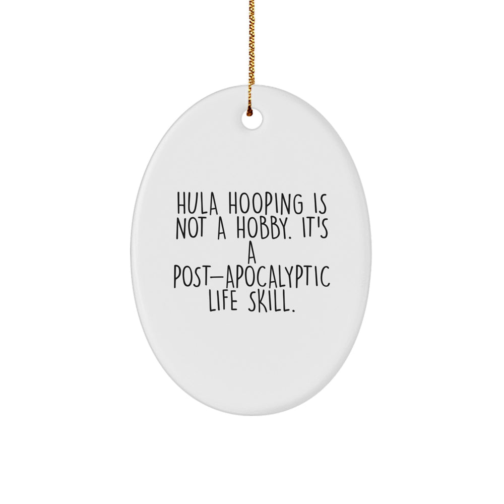 Hula Hooping Gifts for Men - Funny Oval Ornament for Christmas Unique Gifts from Friends to Hula Hooping Enthusiasts - Image 1