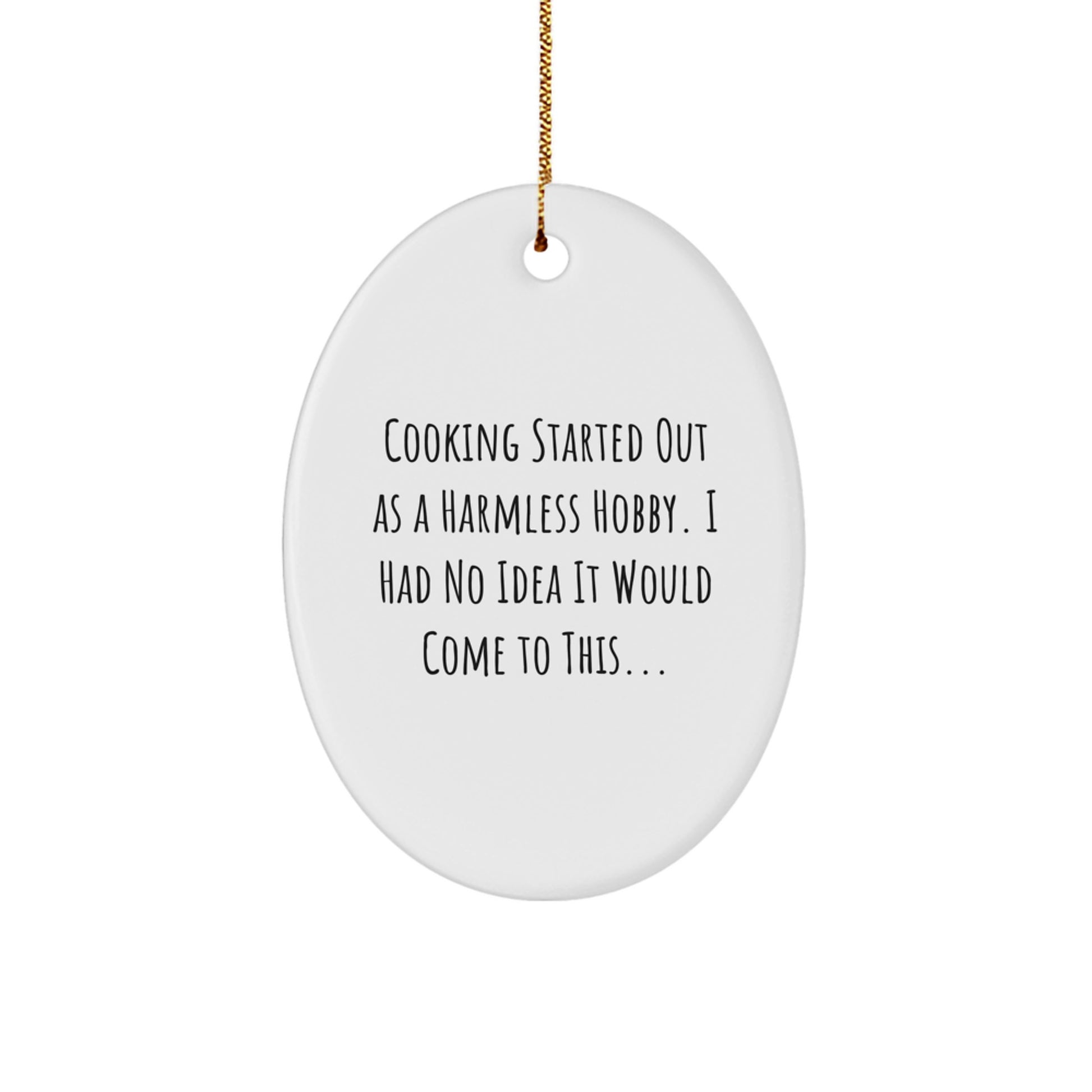 Funny Cooking Gifts for Men from Friends - Oval Ornament with Sublimation Printing - Christmas Unique Gifts - Image 1
