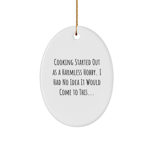 Funny Cooking Gifts for Men from Friends - Oval Ornament with Sublimation Printing - Christmas Unique Gifts - Image 1