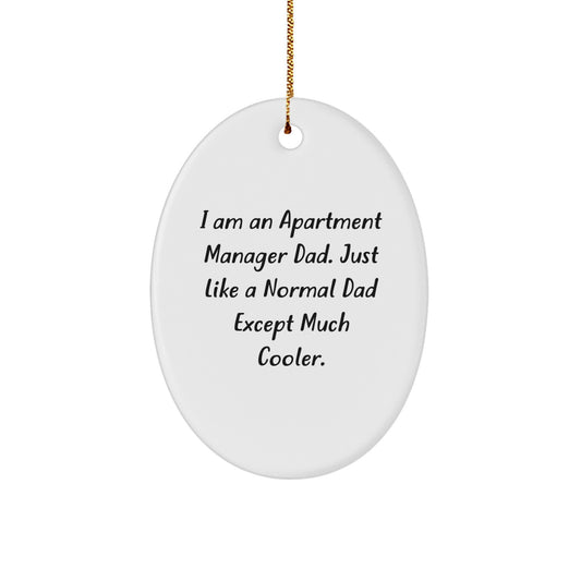 Funny Gifts for Apartment Manager Dad from Friends - Oval Ornament for Christmas Unique Gifts - Image 1
