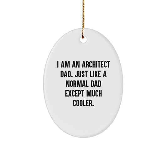 Funny Architect Dad Oval Ornament Gifts from Family for Him, Architect Unique Christmas Unique Gifts, Oval Ornament for Dad - Image 1