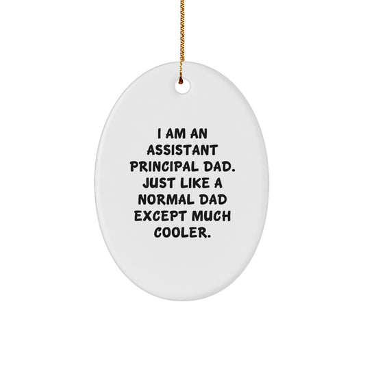 Funny Christmas Unique Gifts for Assistant Principal Dad, Oval Ornament from Men, Family, Coworkers, Friends - Image 1
