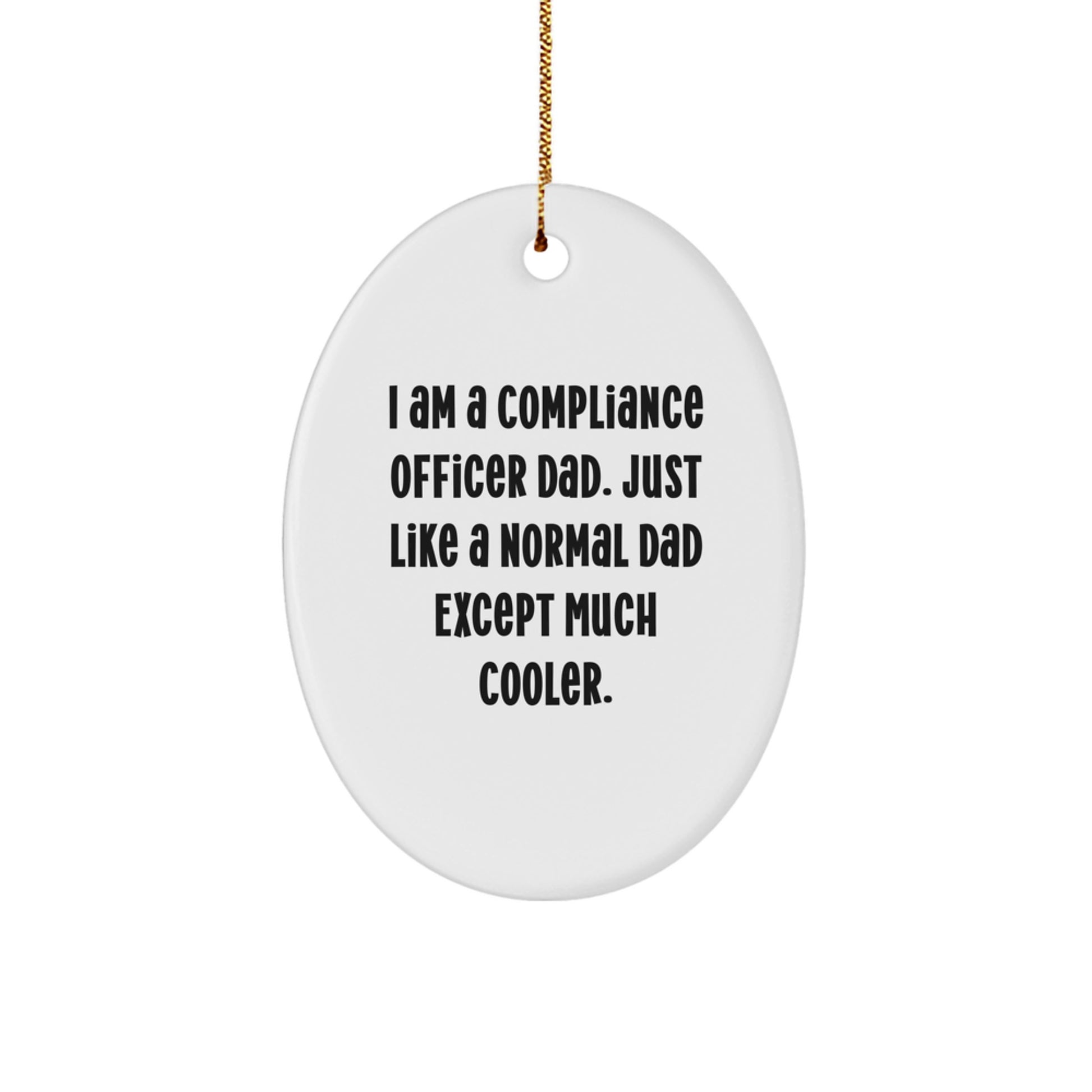 Funny Compliance Officer Dad Oval Ornament for Men Compliance Officer Gifts from Friends and Family at Christmas Unique Gifts - Image 1