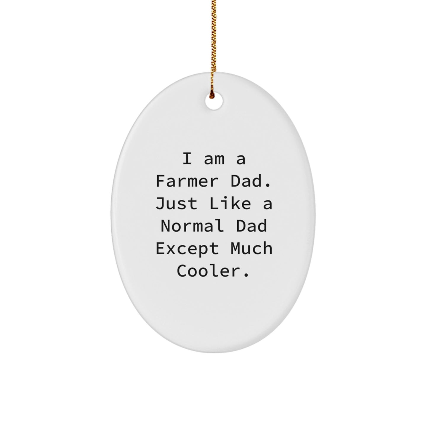 Farmer Dad Oval Ornament Gifts from Family for Christmas Unique - Image 1