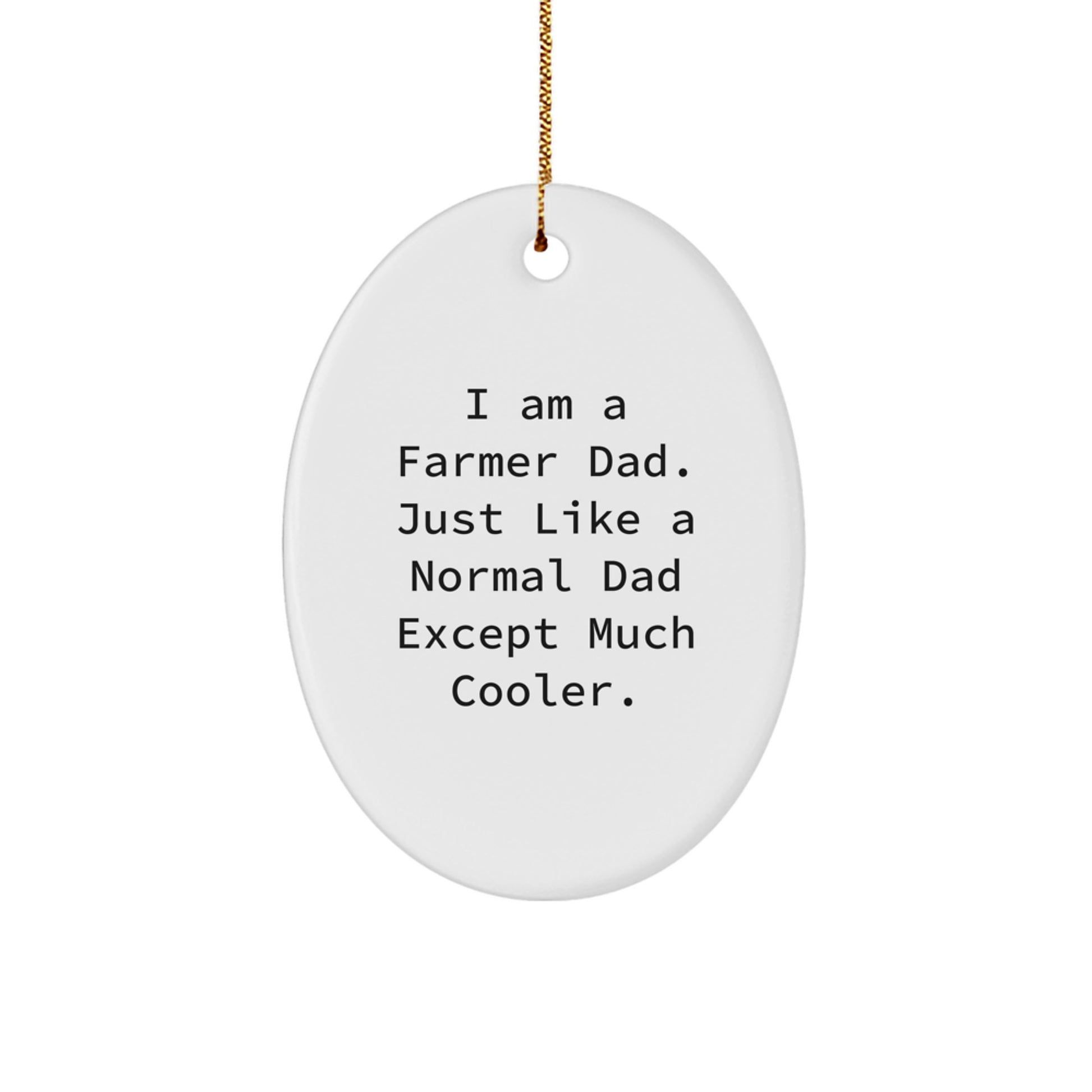 Farmer Dad Oval Ornament Gifts from Family for Christmas Unique - Image 1
