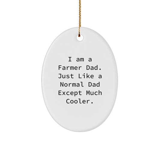 Farmer Dad Oval Ornament Gifts from Family for Christmas Unique - Image 1