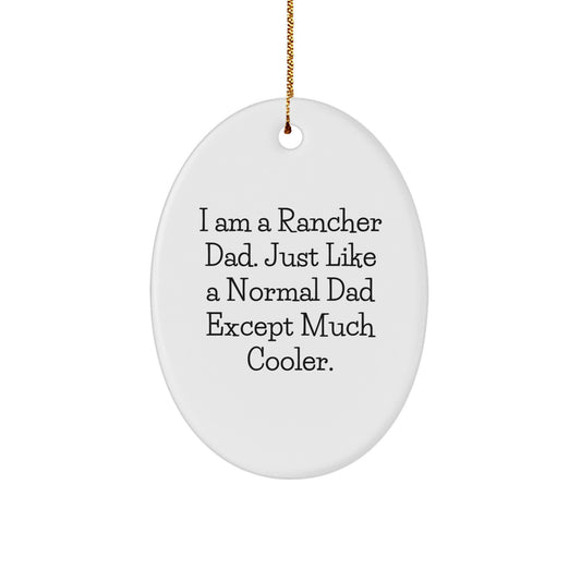 Funny Rancher Gifts from Dad for Men Oval Ornament Christmas Unique Presents - Image 1