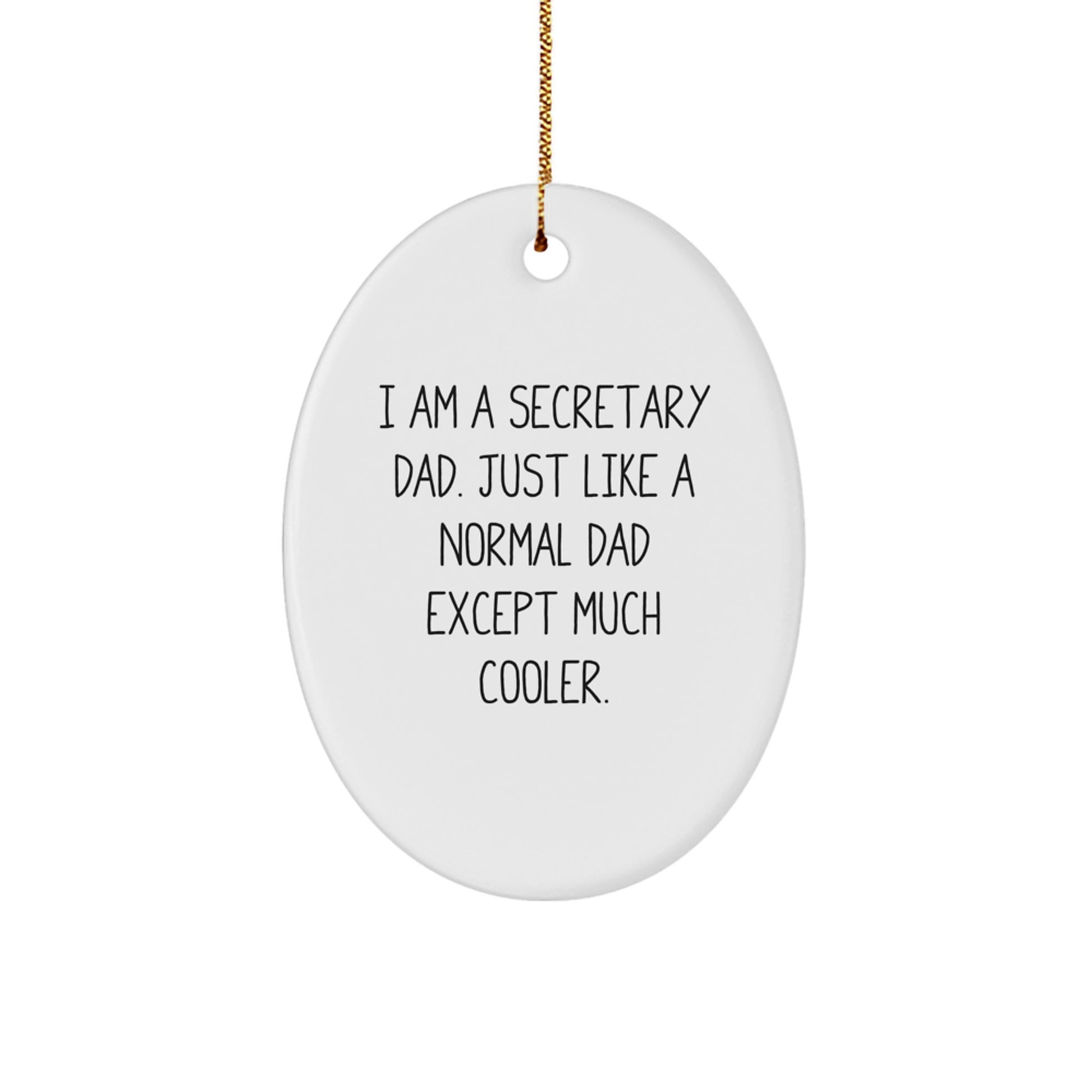Funny Secretary Dad Oval Ornament Gifts from Dad for Secretary at Christmas Unique - Image 1
