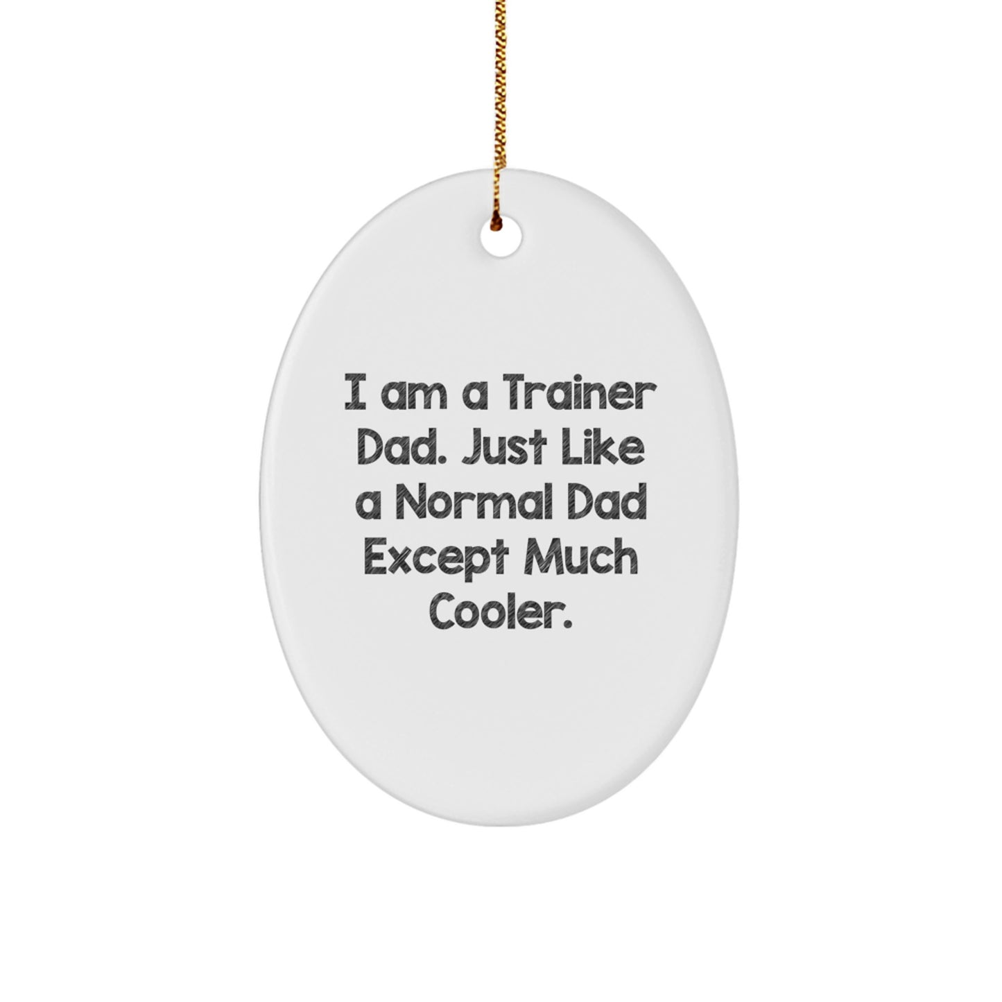 Fun Trainer Dad Christmas Oval Ornament Gifts from Men for Trainer Friends - Image 1