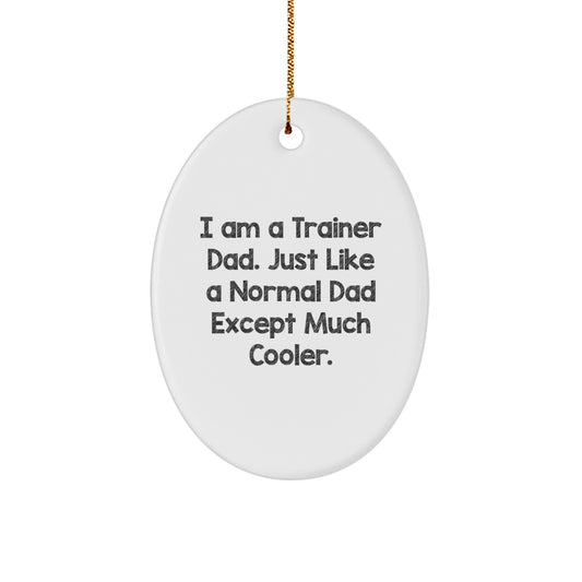 Fun Trainer Dad Christmas Oval Ornament Gifts from Men for Trainer Friends - Image 1