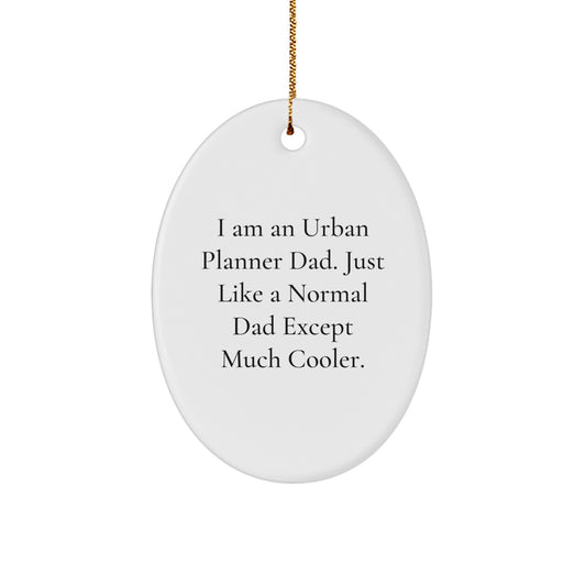 Funny Urban Planner Gifts for Him Christmas Unique Oval Ornament from Dad, Men, Urban Planner, Oval Shaped Decorative Wall Art - Image 1