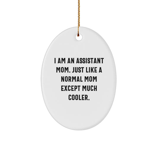 Funny Assistant Mom Oval Ornament Gifts from Friends for Christmas - Image 1