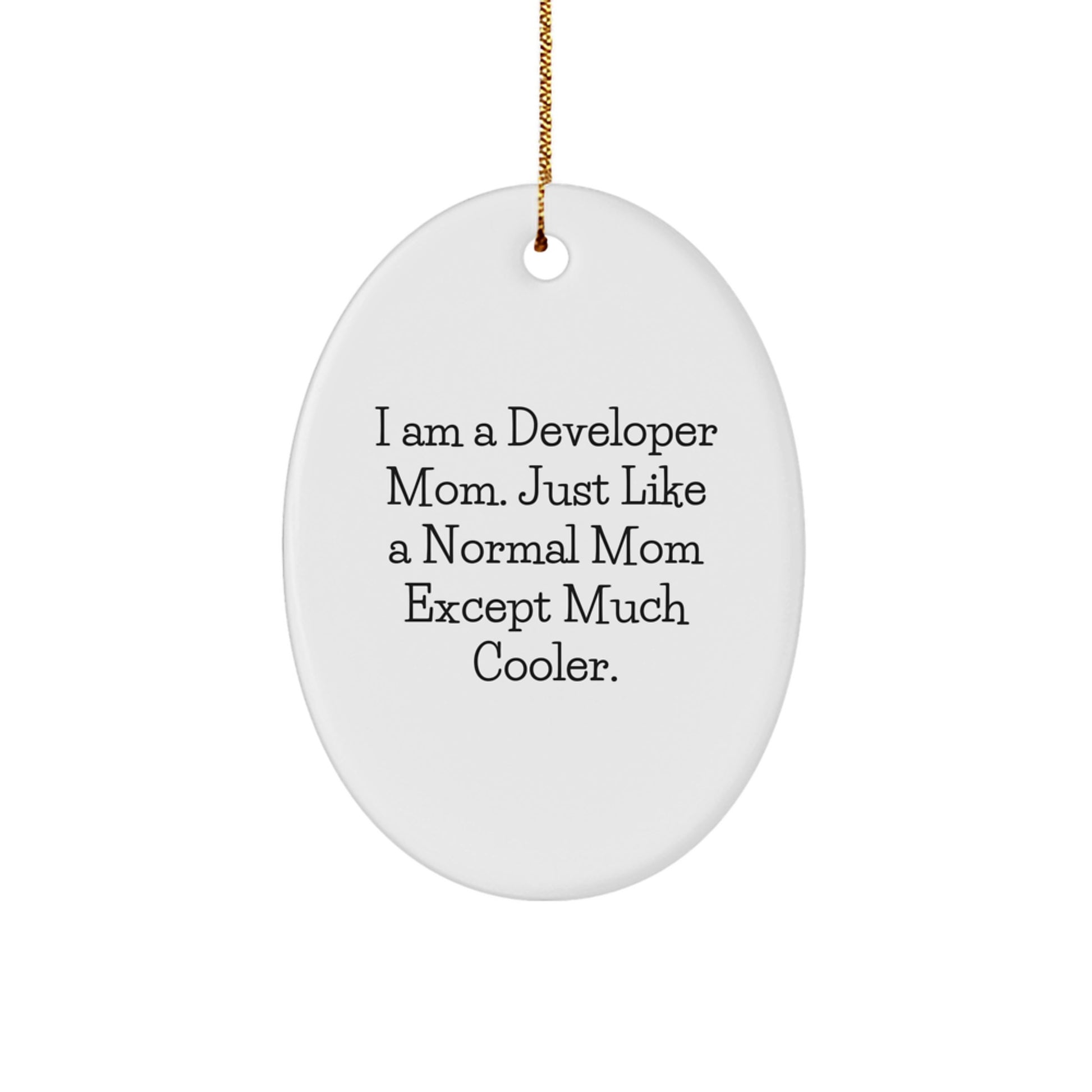Developer Oval Ornament - Funny Gift for Developer Mom or Dad - Gifts from Family for Christmas Unique Gifts - Image 1