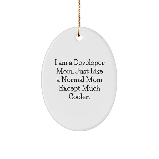 Developer Oval Ornament - Funny Gift for Developer Mom or Dad - Gifts from Family for Christmas Unique Gifts - Image 1