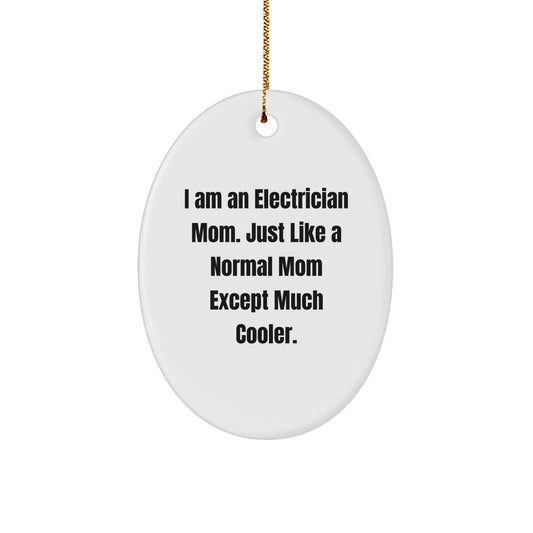 Funny Electrician Gifts from Mom, Oval Ornament for Electrician Dad, Christmas Unique Gifts for Electrician Men - Image 1